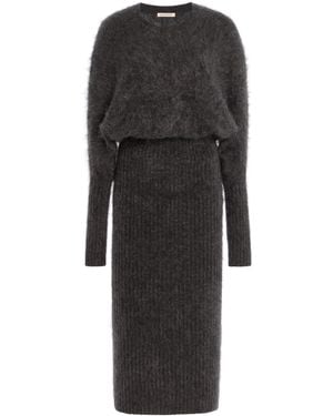 By Malene Birger Gislaine Hairy Knit Jumper Dress - Black