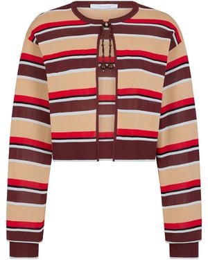 Rabanne Striped Knit Cardigan - Red