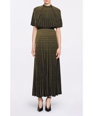 Elie Saab Knit Lurex Cape - Green