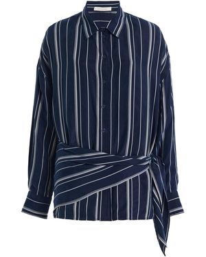 FAVORITE DAUGHTER The Positano Striped Crepe Shirt - Blue