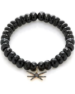 Sydney Evan Double Bow Diamond, Spinel Bracelet - Black