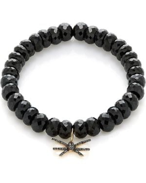 Sydney Evan Double Bow Diamond, Spinel Bracelet - Black