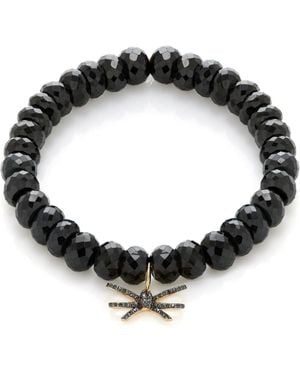 Sydney Evan Double Bow Diamond, Spinel Bracelet - Black