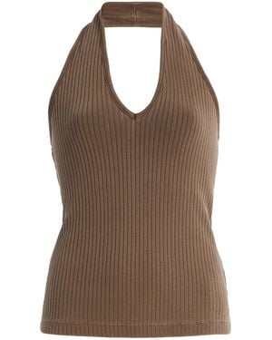 Citizens of Humanity Thea Ribbed Halter Top - Brown