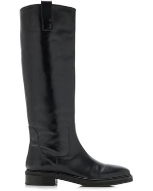 Aeyde Henry Leather Knee Boots - Black