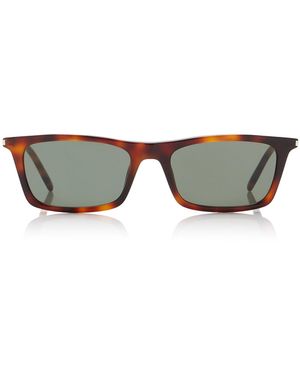 Saint Laurent Betty Thin Square-Frame Acetate Sunglasses - Brown