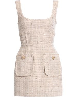 Elie Saab Sequined Tweed Mini Dress - Natural