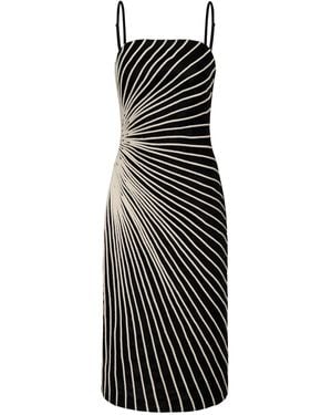 ANDRES OTALORA Imani De Amor Embroidered Linen Midi Dress - Black