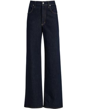 Citizens of Humanity Annina Silk-denim Mid-rise Straight-leg Jeans - Blue