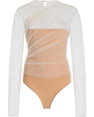 Nensi Dojaka Tulle-Layered Bodysuit - White