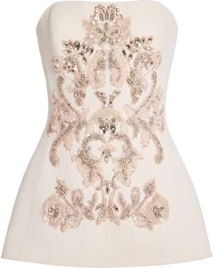 Zuhair Murad Cady Embroidered Off-The-Shoulder Top - Natural