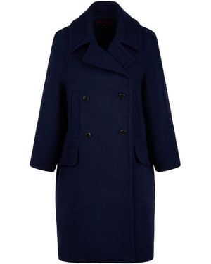 Martin Grant Cashmere A-Line Double-Breasted Coat - Blue
