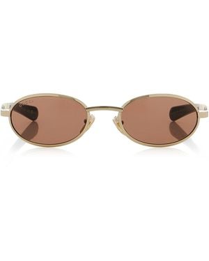 Gucci Oval-frame Metal Sunglasses - Metallic