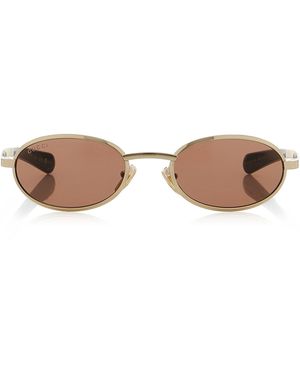 Gucci Oval-frame Metal Sunglasses - Metallic