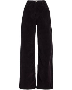 Agolde Keira Corduroy Low-Rise Baggy Jeans - Black