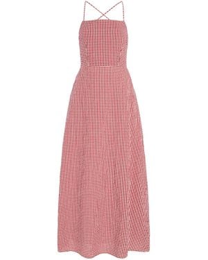 Posse Lori Tie-Back Cotton Maxi Dress - Pink