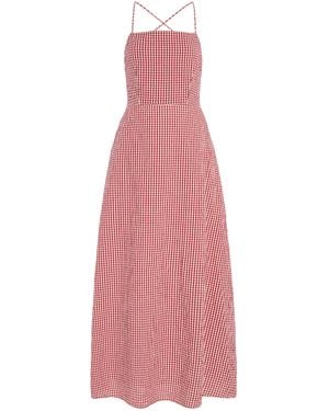 Posse Lori Tie-Back Cotton Maxi Dress - Pink