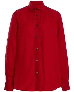 With Nothing Underneath Exclusive The Boyfriend Shirt - Red