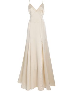 Kamperett Simone Silk Maxi Slip Dress - White