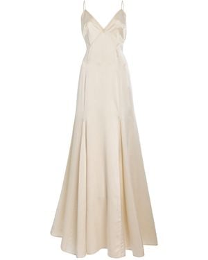 Kamperett Simone Silk Maxi Slip Dress - White