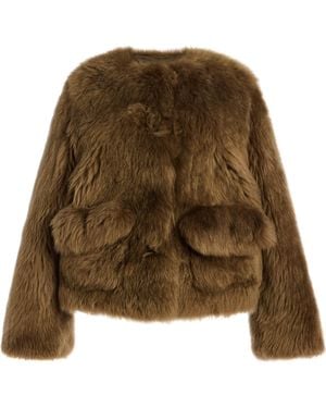 Altuzarra Maury Shearling Short Coat - Natural