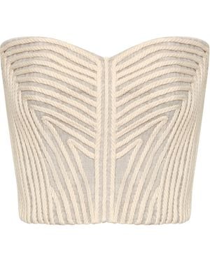 ANDRES OTALORA Soñada Embroidered Linen Top - Natural