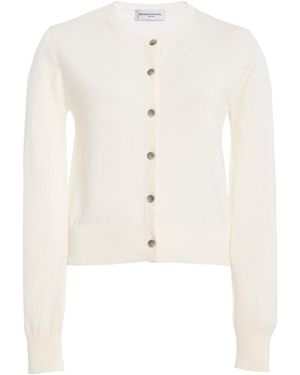 Brandon Maxwell The Aubery Featherweight Silk-Cotton Cardigan - White