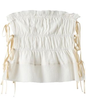 THE GARMENT Bali Cotton-Blend Strapless Top - White