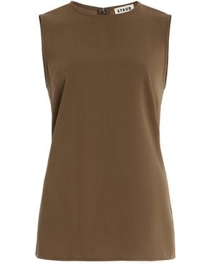 STAUD Bronte Crepe Top - Brown