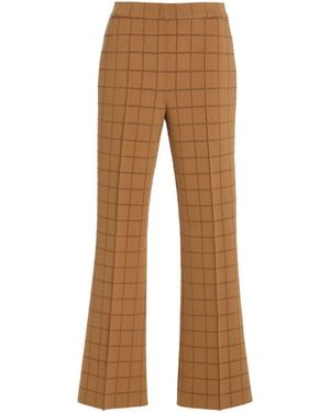 High Sport Windowpane Knit Kick Trousers - Brown