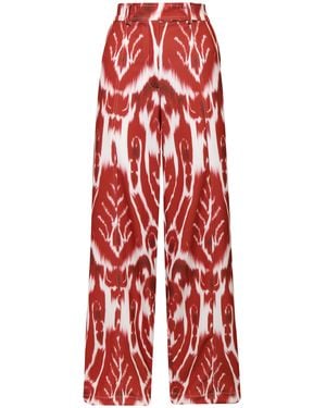 ANDRES OTALORA Me Quedas Printed Wide-Leg Trousers - Red