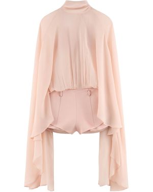 ARAKII Exclusive Sheer Cape Playsuit - Pink