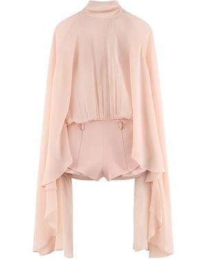 ARAKII Exclusive Sheer Cape Playsuit - Pink