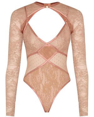 Zimmermann Clash Lace Bodysuit - Pink