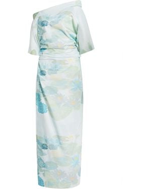 BERNADETTE Bowery Cotton-Blend Midi Dress - Blue