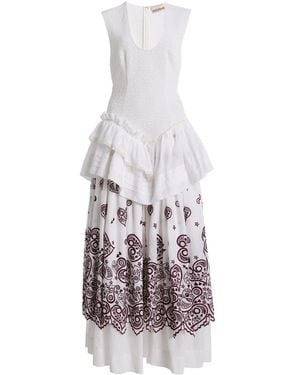 ALÉMAIS Bobby Embroidered Cotton Midi Dress - White