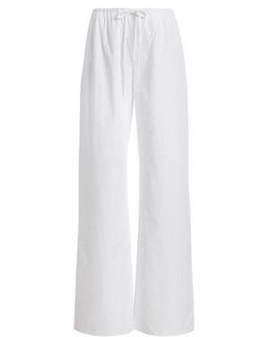 Matteau Drawstring Cotton Wide-Leg Pants - White