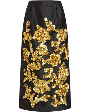 Markarian Mirage Sequined Midi Skirt - Black