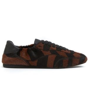 Jonathan Simkhai Georgie Elasticized Leather Trainers - Brown