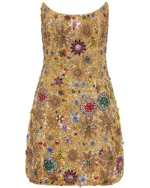 Rachel Gilbert Francesca Embellished Tulle Mini Dress - Natural