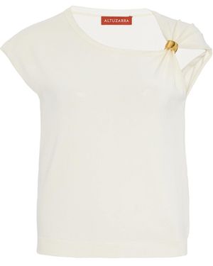 Altuzarra Rinaldi Gathered Jersey Top - White