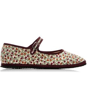 Vibi Venezia Floral Canvas Mary Jane Flats - Multicolour