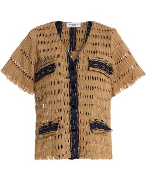 Busayo Lara Openwork Cotton Top - Brown