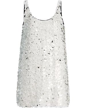 Chan Luu Exaggerated Sequin Tank Top - White