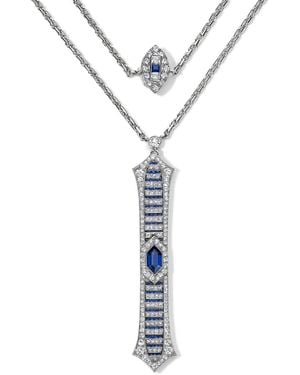 Mindi Mond New York Sautoir Sapphire Diamond Escalator Necklace - Blue