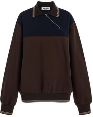 Miu Miu Oversized Knit Sweatshirt - Black