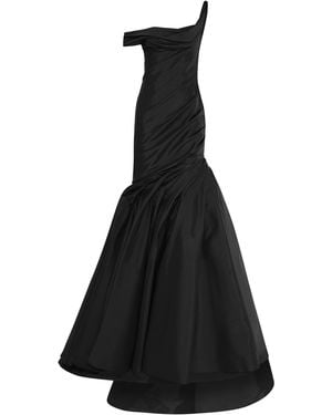 Marmar Halim Asymmetric Draped Mermaid Gown - Black