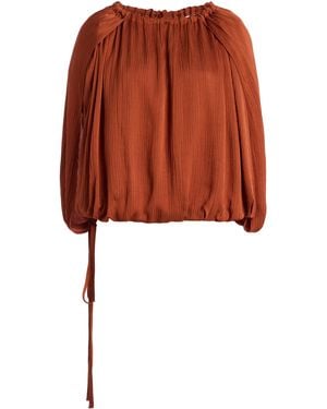 Bondi Born Ardea Bubble Crepe Top - Orange
