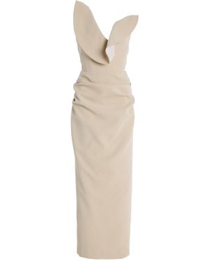 Maticevski Suffix Strapless Lilac Crepe Midi Dress in Purple