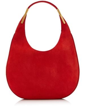 SAVETTE The Small Suede Florence Hobo Bag - Red